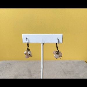 Vintage silver pink quartz/pearl earrings